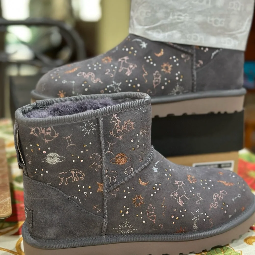 UGG women Cosmic Black and Gray Boots - Picture 7 of 7